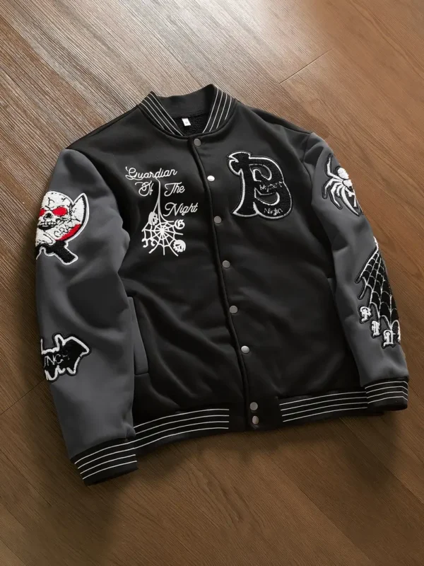 customized varsity jacket (leather arms)
