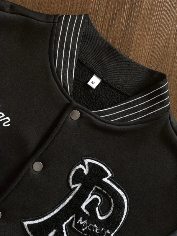 customized varsity jacket (leather arms)