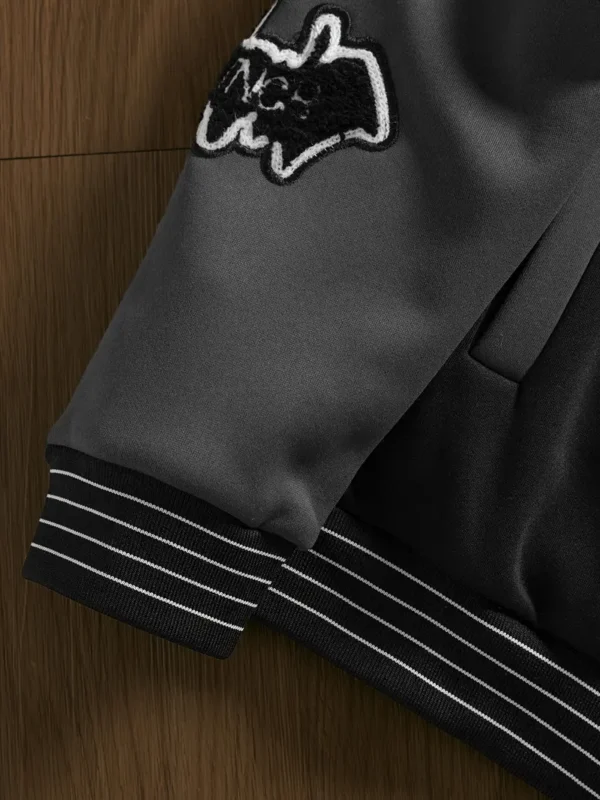 customized varsity jacket (leather arms)