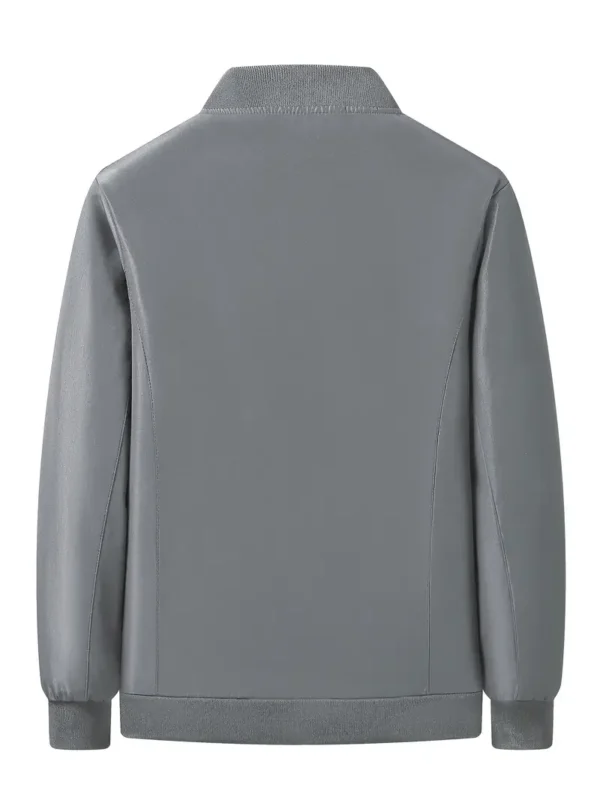 Fleece-Lined Casual Jacket - Polyester Zip-Up