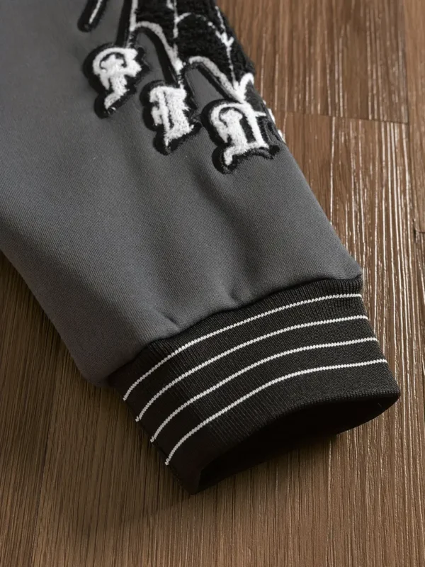 customized varsity jacket (leather arms)